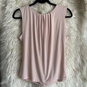Calvin Klein Pink Jersey Pleat Sleeveless Top